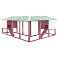 thumbnail image 3 of vidaXL Outdoor Rabbit Hutch with Run Mocca and White Solid Fir Wood, 3 of 5