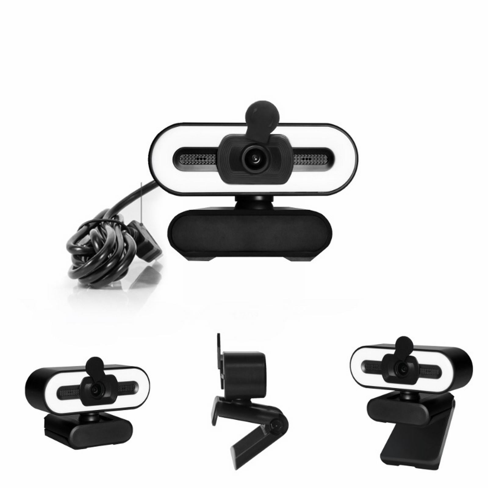 WIFKLSIIPG 4K Webcam with Microphone for Desktop Streaming Webcam with 3 Level Brightness Adjustable Ring Light