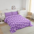 thumbnail image 3 of Erosebridal Purple Checkered Comforter Sets Full Size, Square Geometric Comforters & Duvets, Abstract Reversible Duvet Insert, Ultra Soft Bedroom Decorative, 3pcs, 3 of 8