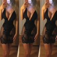 thumbnail image 3 of Sexy Womens Mesh Bodycon Evening Party Cocktail Club Bandage Short Mini Dress, 3 of 5
