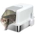 thumbnail image 1 of PawHut Stainless Steel Cat Litter Box w/ Removable Lid & Scoop, White, 1 of 10