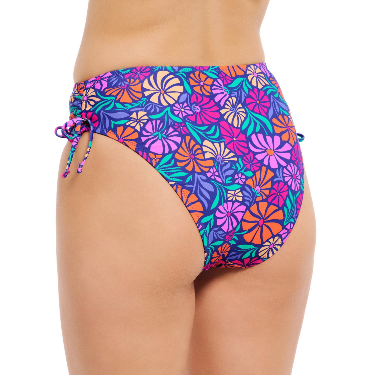 Summer Flirtt Women's High Waist Leg Side Tie Bikini Swim Bottom Swimwear