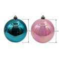 thumbnail image 3 of Holiday Time 4-Count Pink and Green Shatterproof Iridescent Christmas Ornaments, 150MM, 3 of 4