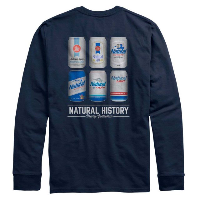 Natural Light T-Shirt à Manches Longues Bleu Marine Natty History Rowdy Gentleman - Petit