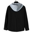 thumbnail image 4 of AherBiu Mens Long Sleeve Shirt Jacket Button down Drawstring Casual Hoodies Fall Winter Fashion Shackets, 4 of 6