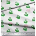 thumbnail image 3 of Soimoi Rayon Fabric Lotus & Frog Kids Printed Fabric 1 Yard 42 Inch Wide, 3 of 3