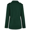 thumbnail image 1 of Innerwin Manteau Militaire à Revers pour Femmes Automne Couleur Unie Ajusté Vert Foncé 5TG, 1 of 4