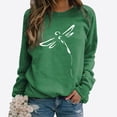 thumbnail image 2 of Penkiiy Blouses pour Femmes Hauts pour Femmes Automne Manches Longues Chandail Ample à Enfiler Chemise Décontractée Dames Imprimé Poitrine Chandails à Col Rond Vert Vêtements Y2K, 2 of 8