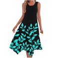thumbnail image 2 of Ovzne Robes pour Femmes 2025 Robe Femme Robes pour Femmes Sans Manches Col Rond à Cordon Décontractée à Volants Ligne A Robe Mini Robe d'Été Liquidation, 2 of 7