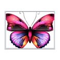 thumbnail image 1 of Designart Portrait de papillon rose vif ART MURAL À CADRE FLOTTÉ, 1 of 4