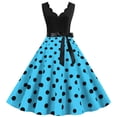 thumbnail image 3 of Kcodviy Robe Vintage d'Été pour Femme à Pois Grande Taille à Manches Évasées Imprimée Sans Manches Décontractée de Soirée Patineuse Grande Taille Robe de Fête Bal, 3 of 5
