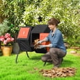 thumbnail image 2 of Outsunny 34.5 Gallon Composter, Dual Chamber Compost Bin, Orange, 2 of 10