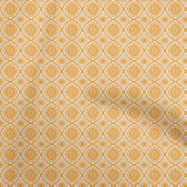 oneOone Georgette Viscose Mustard Yellow Fabric Block Sewing Craft Projects Fabric Prints By Yard 42 Inch Wide