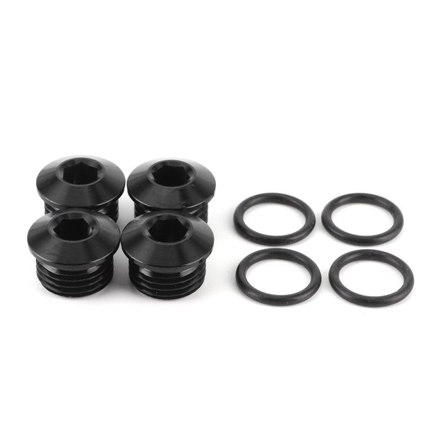 Prise de Tête Hexagonale Mâle -6 une Prise de Tête Hexagonale Mâle 6une Prise de Tête Hexagonale Mâle avec ORing Kit ORB Port Plug Aluminium Alliage Noir Anodisation