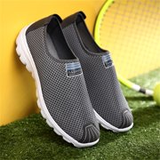 LEEy-world Mens Shoes Men's Slip on Walking Running Shoes Blade Tennis Casual Fashion Sneakers Comfort Non Slip Work Sport Athletic Trainer,Dark Gray