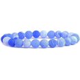 thumbnail image 1 of Light Blue Weathered Agate Gemstone 8mm Round Beads Stretch Bracelet 7", 1 of 3