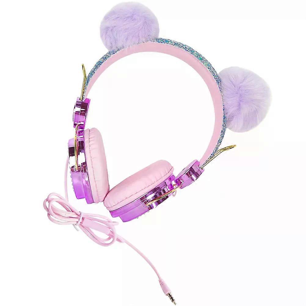 Adjustable Children Headphones On Ear Kids Earphones With Mic Compatible Smartphone Tablet Pc Unicorn Design Travel Headphones
