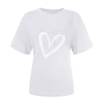 thumbnail image 4 of Diufon Hauts de la Saint-Valentin pour Femmes, Tunique Décontractée à Manches Courtes, Chandail à Col Rond, Blouse Tendance Mignonne à Imprimé Graphique, 4 of 6