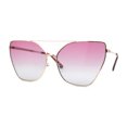 thumbnail image 3 of Womens Oversize Metal Rim Cat Eye Designer Sunglasses Silver Pink Grey, 3 of 4
