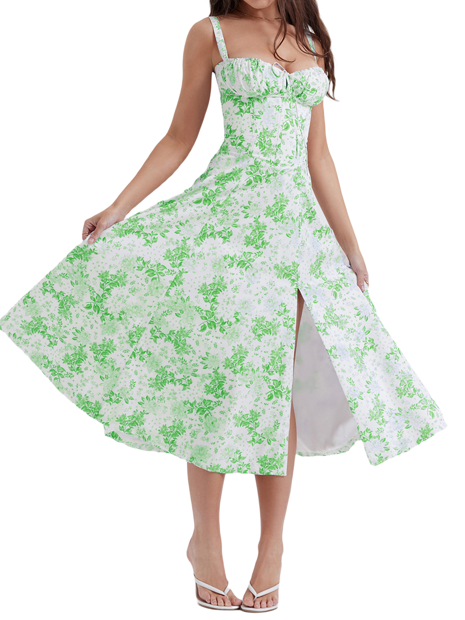 Kmbangi Robes d'Été pour Femmes 2023 Sans Manches à Bandage Robe Trapèze de Soirée pour Boîte de Nuit Plage