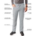 thumbnail image 3 of Adar Addition Scrubs for Men - Slim Leg Cargo Drawstring Scrub Pants - A6106 - Silver Gray - 2X, 3 of 7