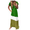 thumbnail image 1 of Fridja Womens Plus Size Daily Tie-dyed Color Block Loose V Neck Short Sleeve Dress, 1 of 7