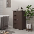 thumbnail image 2 of kleankin Armoire de Rangement de Salle de Bain avec 4 Tiroirs et Tablette Ajustable, Brun, 2 of 10
