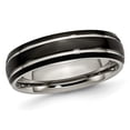 thumbnail image 1 of Bague Alliance pour Homme en Titane 6 mm Rainurée Plaquée Noire, 1 of 4