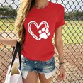 thumbnail image 1 of Pisexur T-shirt de la Saint-Valentin Haut Mode Femme Décontracté Col Rond Blouse Imprimée T-shirt à Manches Courtes Hauts d'Été, 1 of 5