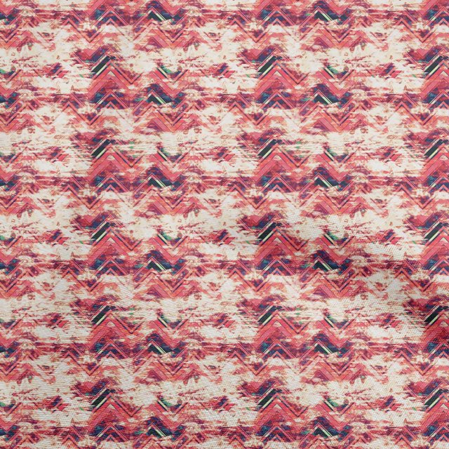 oneOone Velvet Red Fabric Abstract Zigzag Sewing Craft Projects Fabric Prints By Yard 58 Inch Wide