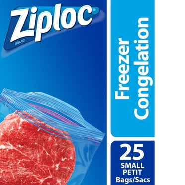 Ziploc Petits Sacs de Congélation pour Aliments, Technologie Grip 'n Seal pour une Prise, une Ouverture et une Fermeture Plus Faciles, 25 Sacs