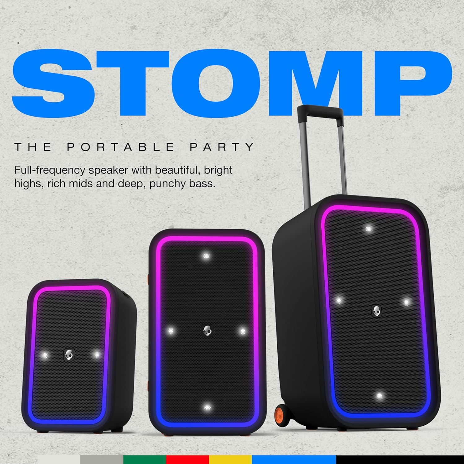 Skullcandy Stomp Haut-parleur Bluetooth – Enceinte portable sans fil étanche IPX7