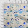 thumbnail image 2 of oneOone Rayon Beige Fabric Ocean Life Sewing Material Print Fabric By The Yard 56 Inch Wide, 2 of 5