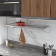 thumbnail image 3 of Stainless Steel Shelf Pot Rack - Metal Kitchen Organization Storage Rack for Hanging Pots Pans Cookware, Wall Mounted Shelf with 10 Hooks in Restaurant Home - 12" W x 36" L, 3 of 7