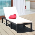 thumbnail image 3 of Costway Chaise Longue de Patio en Rotin, Causeuse avec Coussin, Hauteur Réglable, pour Piscine et Jardin, 3 of 9