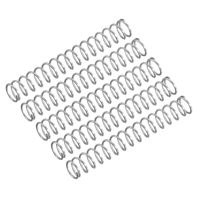 Unique Bargains Compression Spring, 5Pcs 304 Stainless Steel, 3mm OD, 0.2mm Wire, 20mm Length
