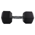 thumbnail image 2 of GoZone Rubber-Coated Hex Dumbbell – Black/Chrome, 2 of 4
