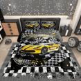 thumbnail image 2 of Erosebridal Gold Sports Car Bedding Full Comforter Set, Racing Car Flag Down Comforter, Black Yellow Grey, Reversible 3 Pieces, 2 of 7