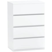 HOMCOM Bedroom Chest of Drawers, 4-Drawer Dresser for Bedroom, White