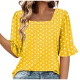 thumbnail image 2 of Wensltd Blouse d'Été Ample pour Femme à Imprimé, Manches à Volants, Encolure Carrée, 2 of 6