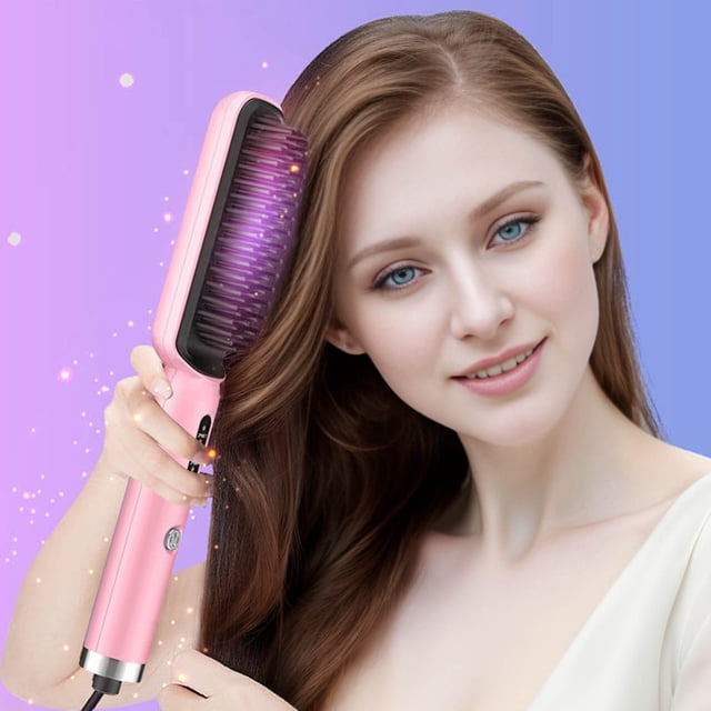 WIFKLSIIPG Hair Straightening Comb Volume Straight Hair Straightening Curling 2 in 1 Multi Function Device Hair Straightening Comb