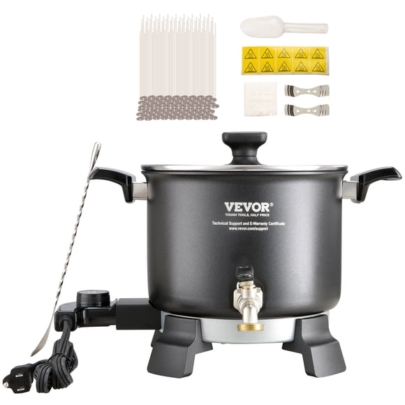 VEVOR 5 Liter Wax Melter for Candle Making, Large Electric Wax Melting Pot Easy Pour Spout, 4-level Temperature Control