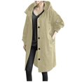 thumbnail image 1 of Women‘s Plus Size Solid Color Button Pocket Recreational Hooded Long Sleeve Windbreaker Coat Tops, 1 of 8