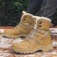 thumbnail image 1 of LSLJS Men Shoes Solid Color Winter Keep Warm Woolen Casual Bandage Short Boots, Men's Snow Boots, 1 of 9