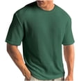 thumbnail image 1 of DPTALR Men's Summer Solid Round Neck Short Sleeved Knitted T-shirt, 1 of 5