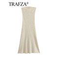 thumbnail image 3 of Femmes 2024 Été Sexy Robe Solide Sans Manches Dos Bustier une Ligne Femmes Élégantes Robes pour Soirée Plage Partie, 3 of 6