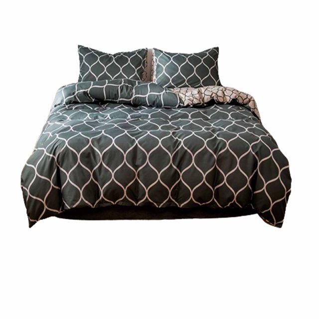 Maplenight Ensemble de Literie Complet 3 Pcs de Qualité Supérieure en Noir avec un design Élégant Réversible. Comprend une Housse de Couette (90,6 x 78,7 Pouces) et Deux Taies d'Oreiller (30 x 20 Pouces), Fabriqué en polyester Lavé à l'Eau de Qualité a, Doux et Respirant. la Literie Présente un Motif Géométrique Moderne aux Lignes Épurées, Offrant un style Réversible pour une Déco Maison Polyvalente. Lavable à la Machine et Résistant à la Décoloration pour un Entretien Facile et une Utilisation Durable. Idéal pour les Dormeurs Ayant Chaud et Cherchant à Rafraîchir les Draps