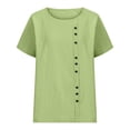 thumbnail image 3 of Plebaso Hauts d'Été pour Filles Manches Courtes Col Rond Chemises Décontractées Blouses de Plage Légères et Amples pour Enfants, 3 of 4
