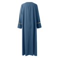 thumbnail image 5 of 2025 Robe Femme Couleur Unie à Manches Bouffantes Profondes en V Col Rond Robes Maxi pour Femmes Robe une Robe Femme Robe Chemise Robe d'Été Femme, 5 of 5