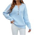 thumbnail image 2 of EGNMCR Chandails pour Femmes Hiver Chaud Haut Ample Couleur Unie Manches Col Rond Chandail, Cadeaux pour Femmes, 2 of 8